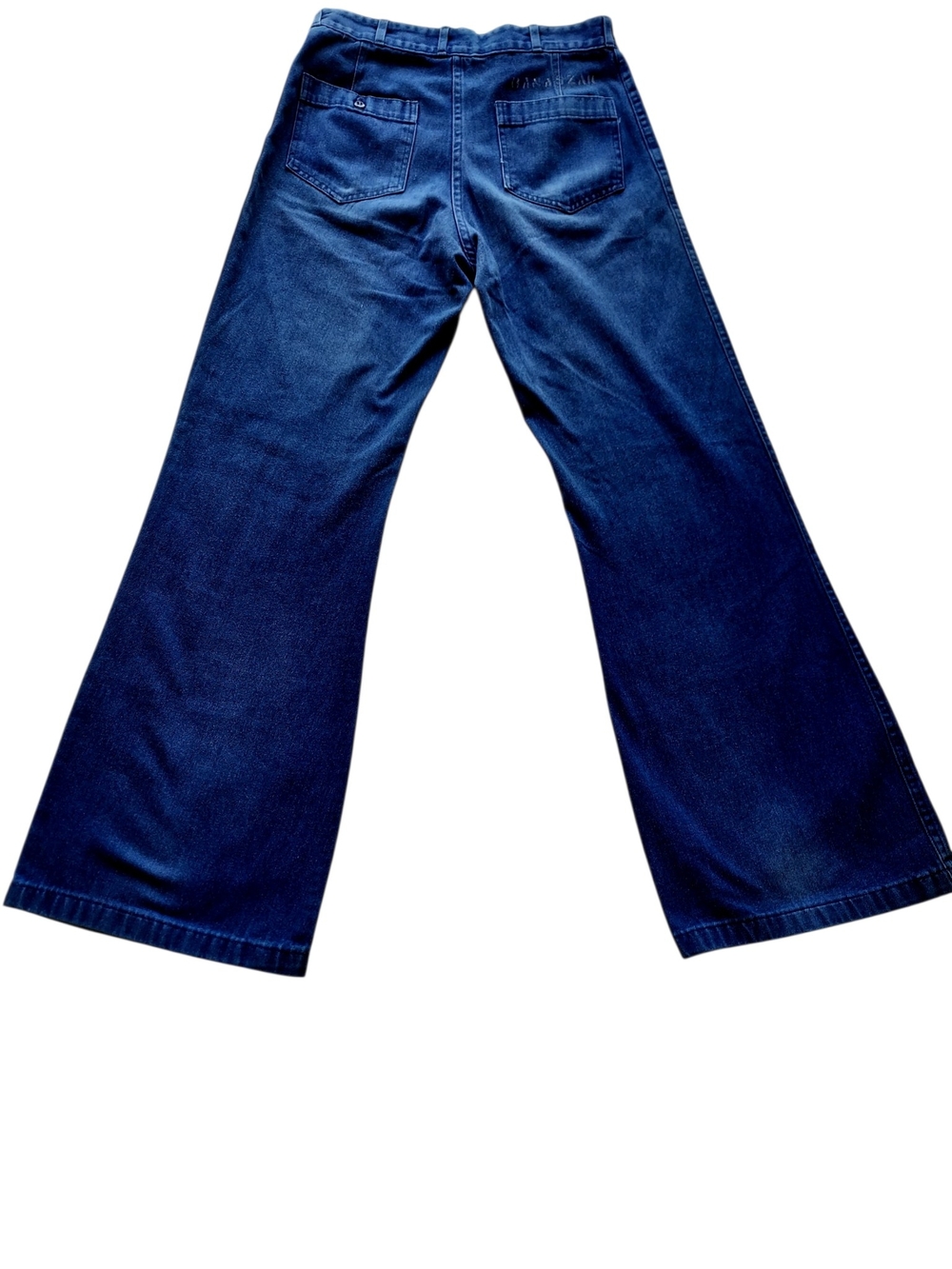 Vintage Seafarer Military Utility Wide Leg Flare Jeans High Rise Navy 30x32 USA - Picture 9 of 15